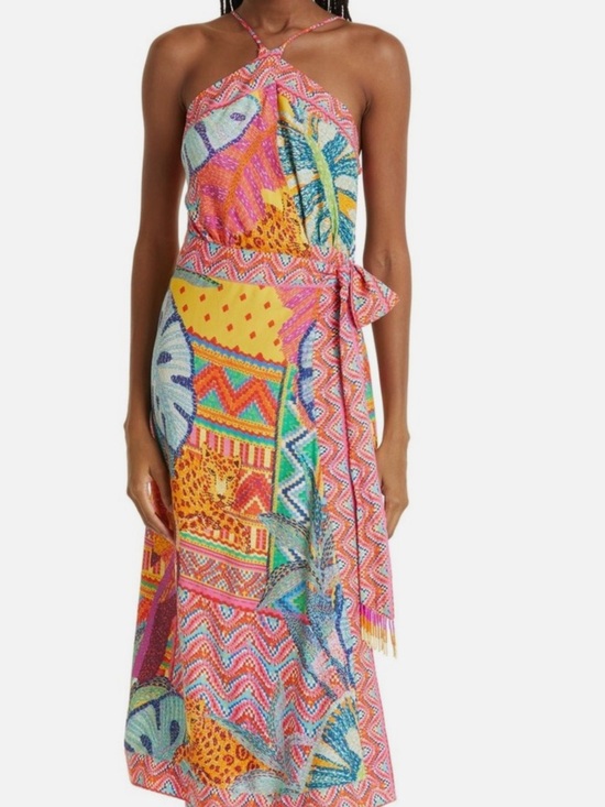 FARM Rio Dresses & Skirts - FARM Rio Multicolor Halter Tie-Waist Midi Dress